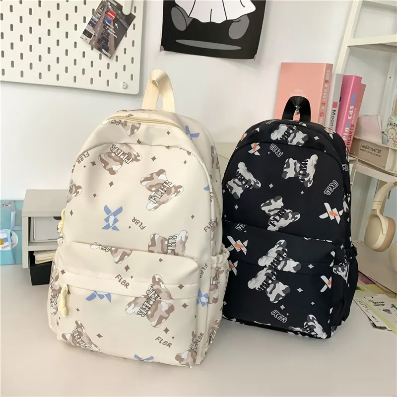 URBAN FOREST Nylon Backpack Unisex White/Color/Black Purple/Green/Lazy/Cover-9