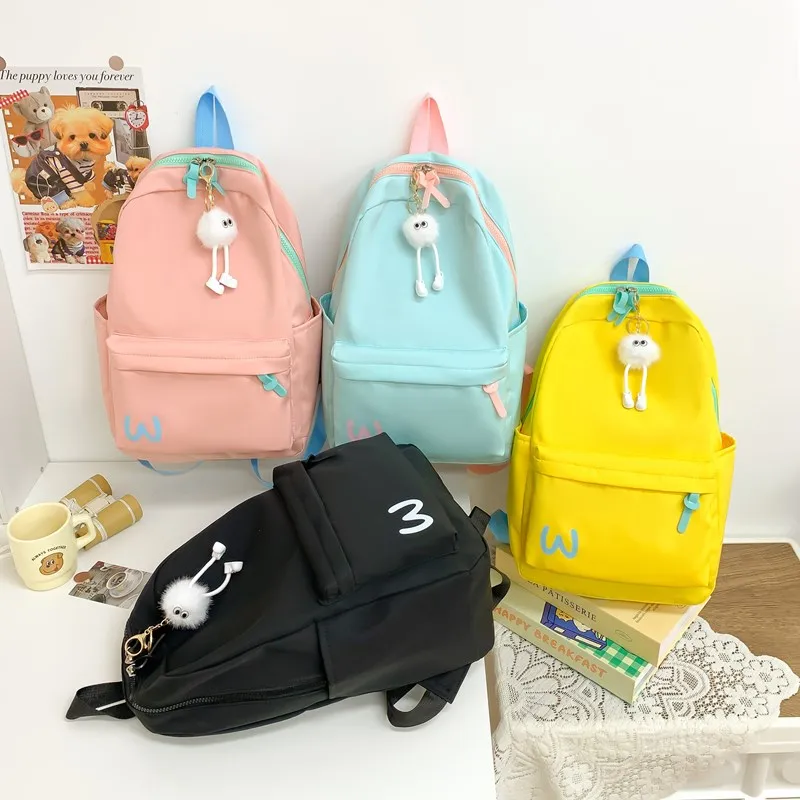 URBAN FOREST Composite Cloth Backpack Unisex Black/Pink/Bright Yellow/Lake Blue-2