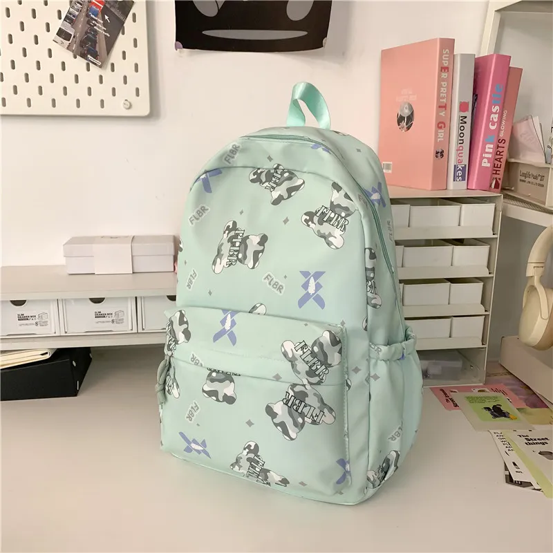 URBAN FOREST Nylon Backpack Unisex White/Color/Black Purple/Green/Lazy/Cover-17