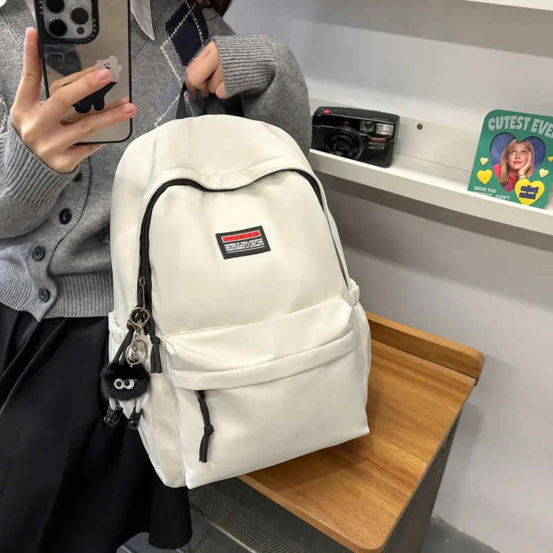 URBAN FOREST Nylon Backpack Unisex White/Gray/Black/Green/Blue/Pink-2