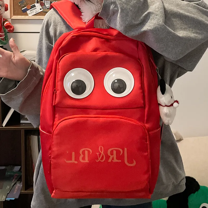 URBAN FOREST Nylon Backpack Unisex White/Black/Red/Blue-17