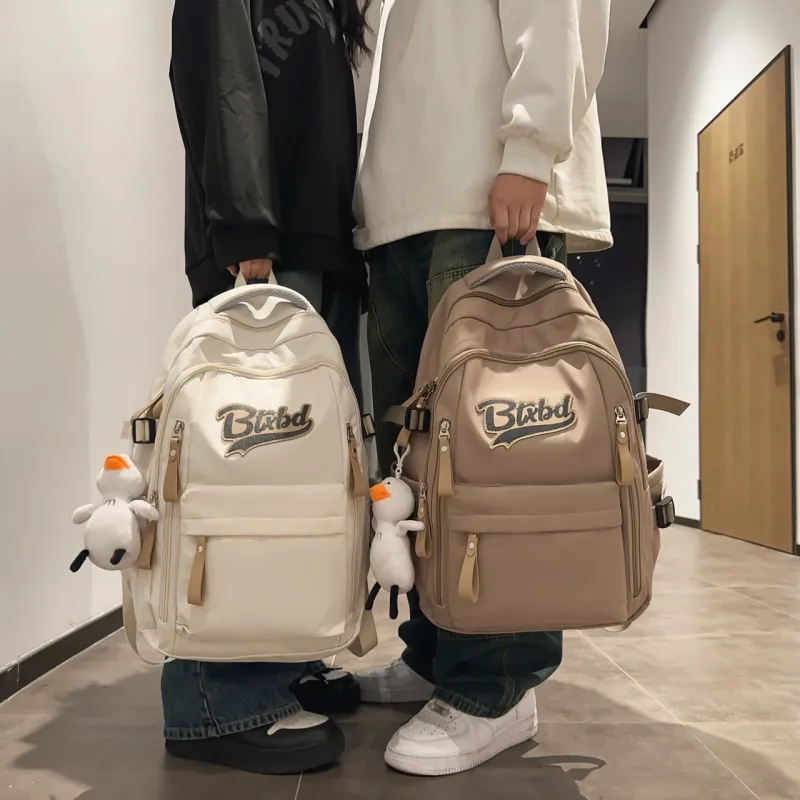URBAN FOREST Nylon Backpack Regular Unisex White/Black/Red/Khaki-23