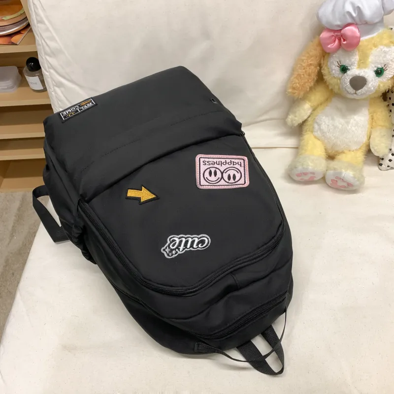 URBAN FOREST Nylon Backpack Unisex White/Black/Yellow/Green-10