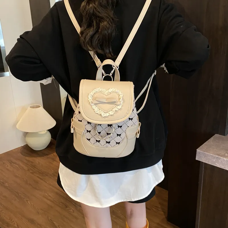 URBAN FOREST PU Backpack Women's White/Silver/Brown-5