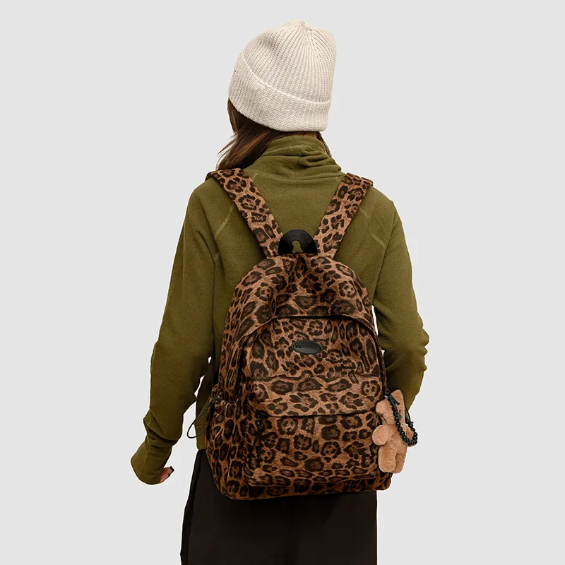URBAN FOREST Oxford Backpack Unisex Purple/Orange/Dark Brown-6