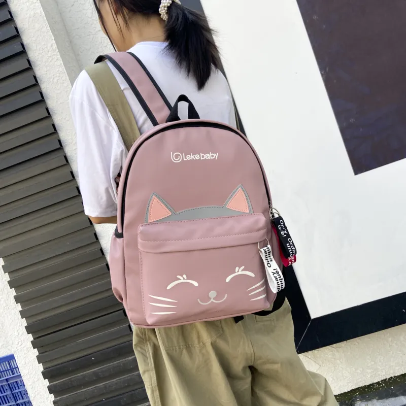 URBAN FOREST Nylon Backpack Regular Unisex Black/Pink/Red/Green-6