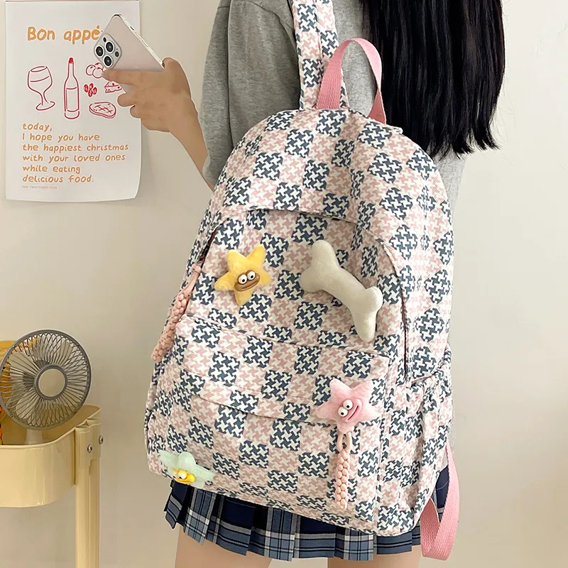 URBAN FOREST Nylon Backpack Regular Unisex Black/Purple/Green/Blue/Pink-21