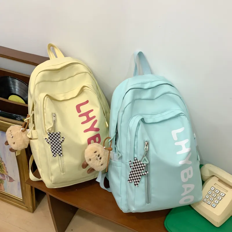 URBAN FOREST Nylon Backpack Women's White/Black/Yellow/Blue/Pink-11