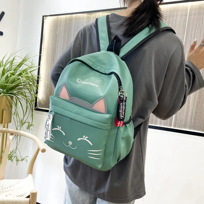 URBAN FOREST Nylon Backpack Regular Unisex Black/Pink/Red/Green-17