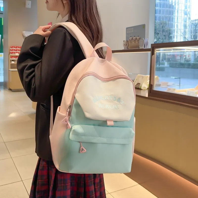 URBAN FOREST Nylon Backpack Regular Unisex Black/Pink/Gray/Coffee/Blue-2