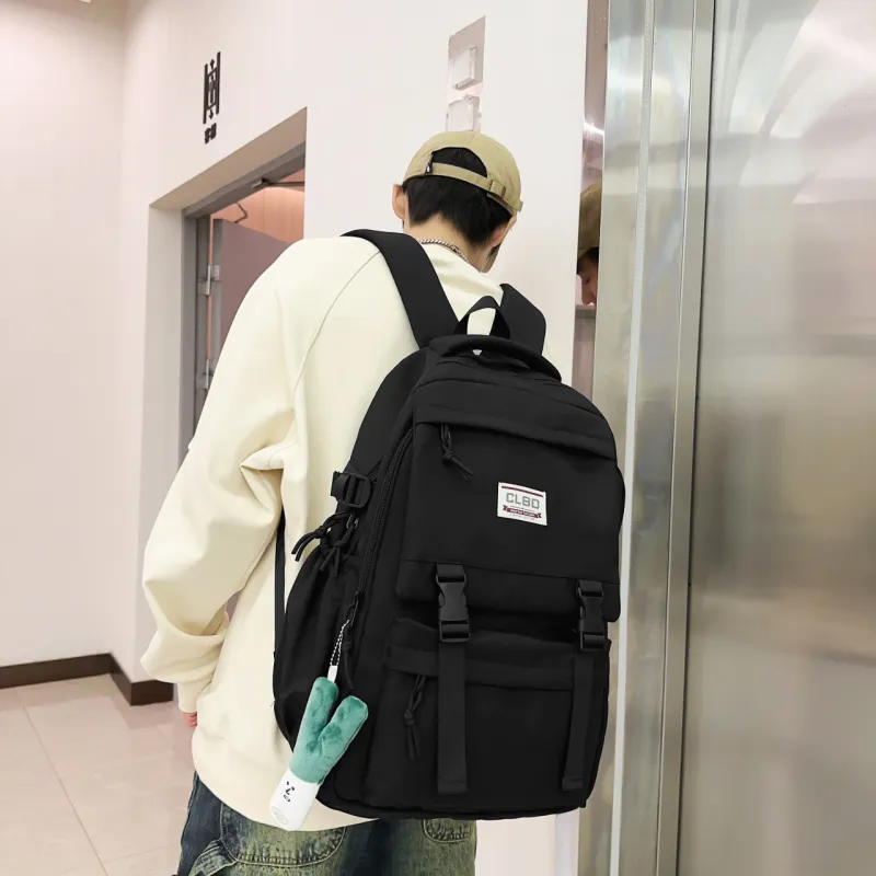 URBAN FOREST Nylon Backpack Regular Unisex White/Black/Red/Purple-11