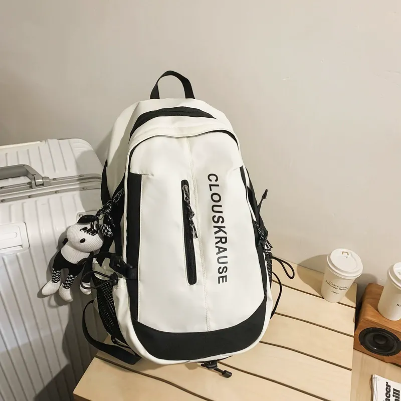 URBAN FOREST Nylon Backpack Unisex White/Black-1