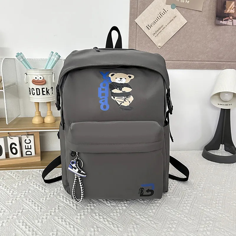 URBAN FOREST Nylon Backpack Unisex Army Green/Dark Blue/Gray/Yellow/Black-11