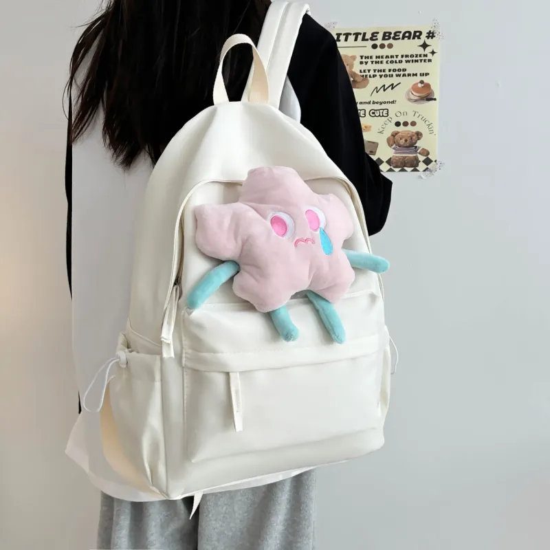 URBAN FOREST Polyester Backpack Women's Ecru/Burgundy/Light Yellow/Light Green/Pink-3