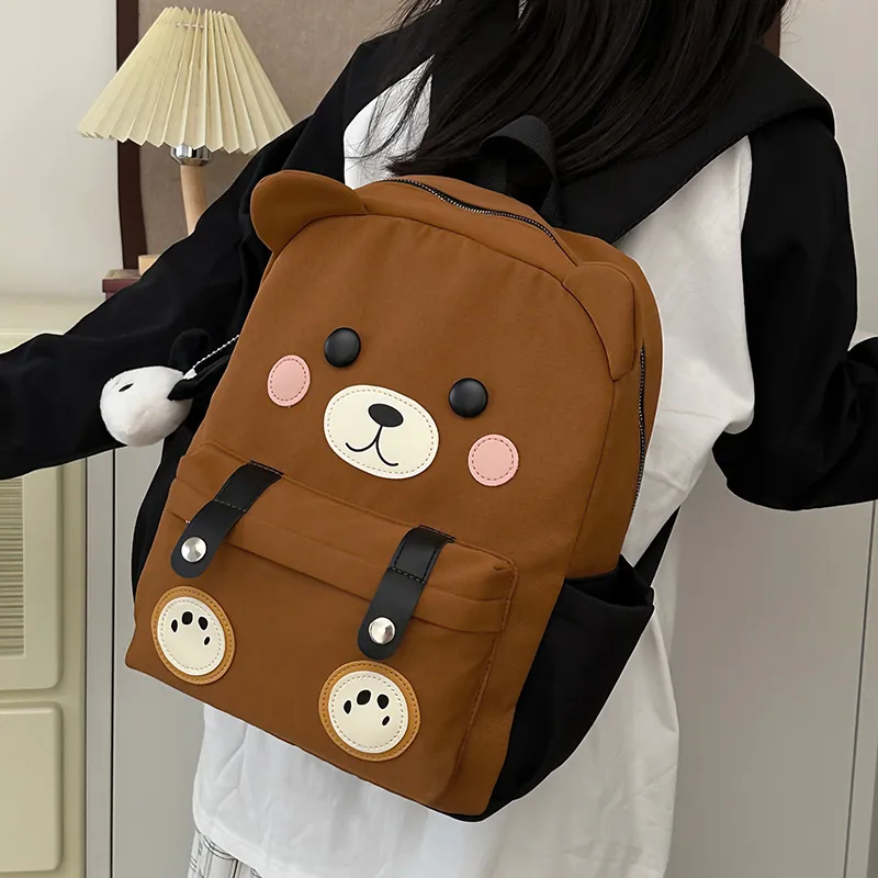 URBAN FOREST Nylon Backpack Women's White/Black/Brown-16