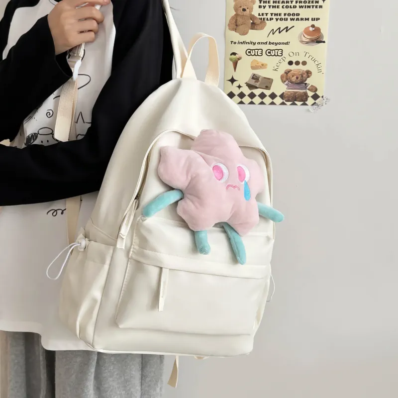 URBAN FOREST Polyester Backpack Women's Ecru/Burgundy/Light Yellow/Light Green/Pink-5