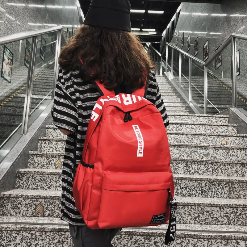 URBAN FOREST Oxford Backpack Unisex Black & Red/Black & Yellow/Light Gray/Dark Gray/Black/Red-25