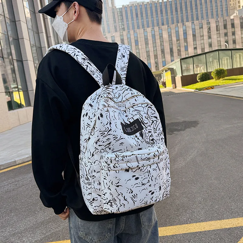 URBAN FOREST Oxford Backpack Unisex White/Black/Red/Blue-3