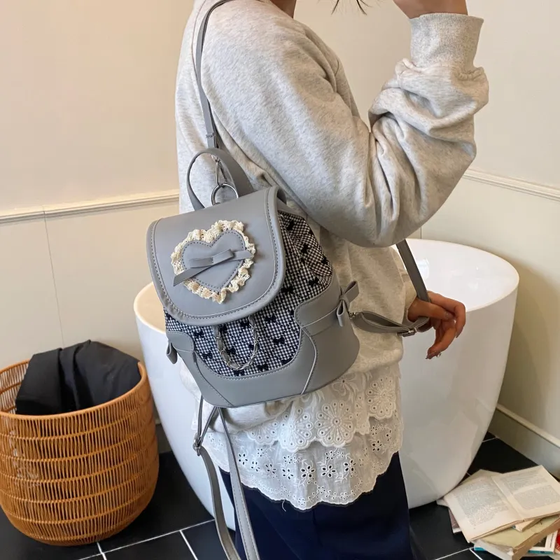 URBAN FOREST PU Backpack Women's White/Silver/Brown-11