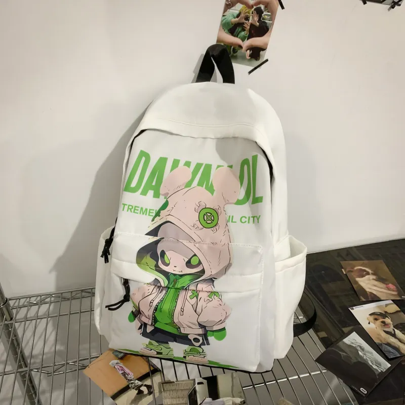 URBAN FOREST Nylon Backpack Unisex White/Black-2