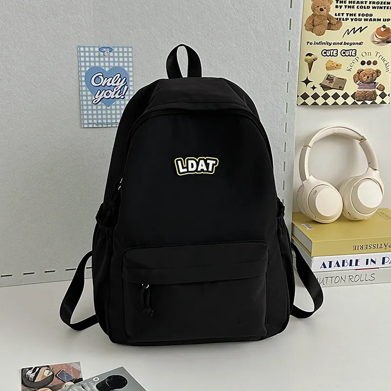 URBAN FOREST Nylon Backpack Unisex Purple/Yellow/Green/Blue/Pink/Black-11