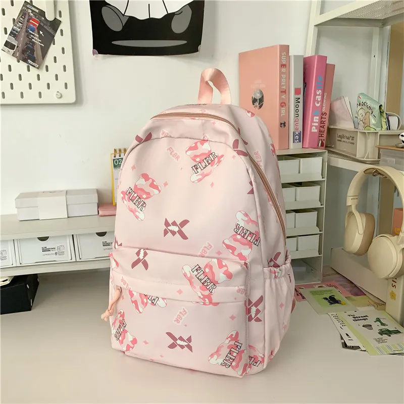 URBAN FOREST Nylon Backpack Unisex White/Color/Black Purple/Green/Lazy/Cover-27