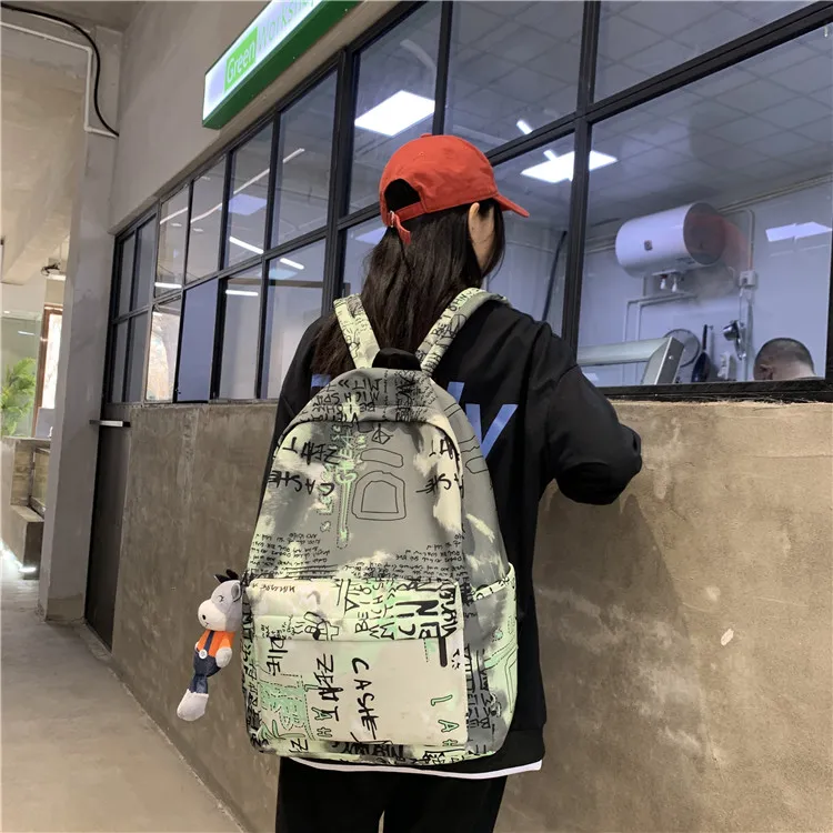 URBAN FOREST Nylon Backpack Regular Unisex Violet/Khaki/Green-6