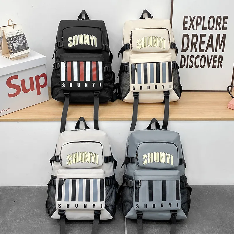 URBAN FOREST Composite Cloth Backpack Unisex Royal Blue/Beige Yellow/Gray/Black-1