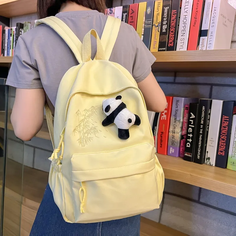 URBAN FOREST Nylon Backpack Unisex Ecru/Black/Pink/Light Yellow/Light Green/Light Blue-11