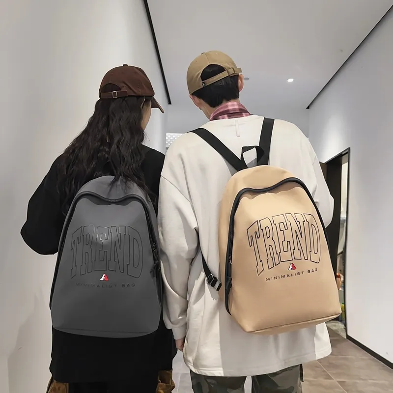URBAN FOREST Nylon Backpack Unisex Pink/Light Purple/Khaki/Black/White/Gray-3