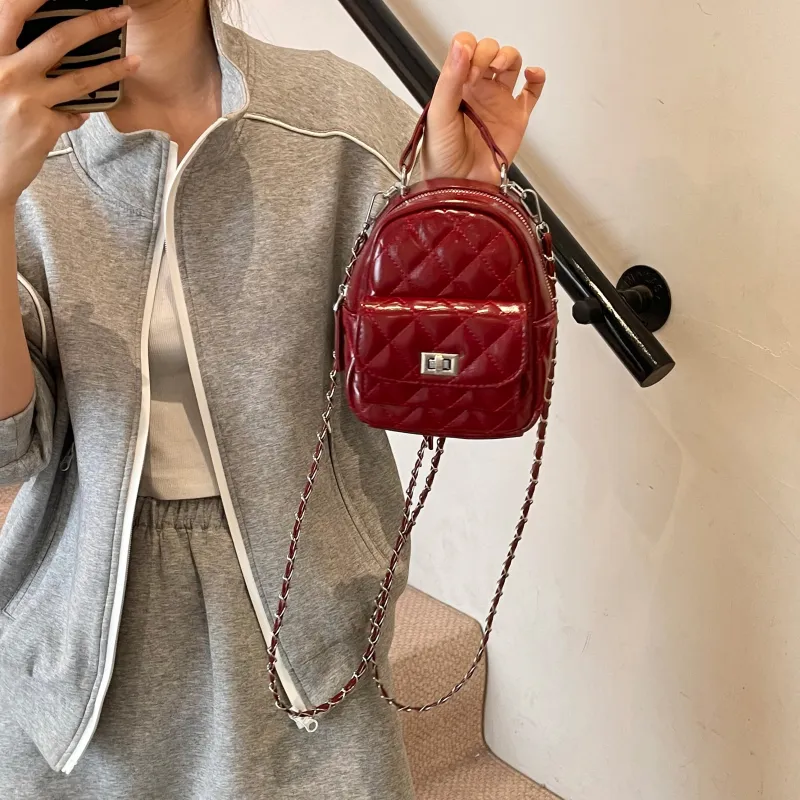 URBAN FOREST Pu Backpack Regular Women's Pink/White/Silver/Red/Black-20