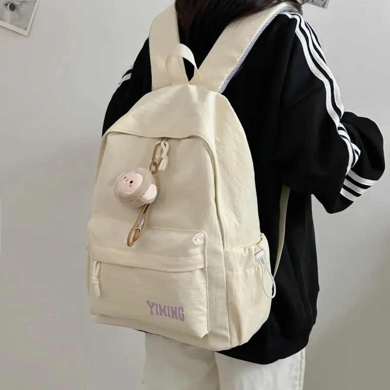 URBAN FOREST Nylon Backpack Unisex Pink/Light Blue/Burgundy/Black/White-20