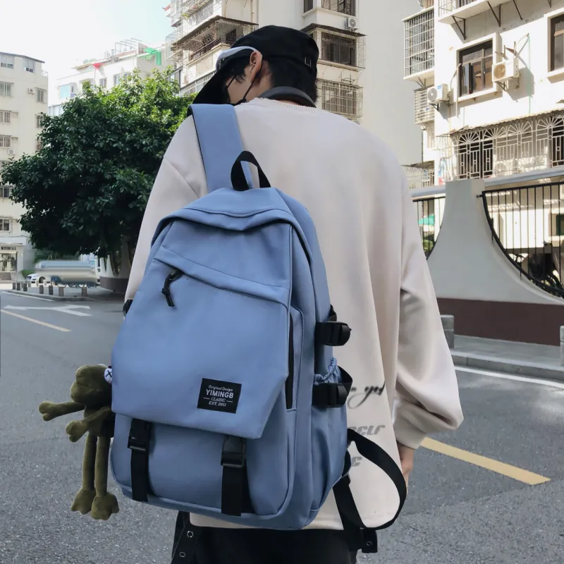 URBAN FOREST Nylon Backpack Unisex Blue/White/Black/Gray/Burgundy-5