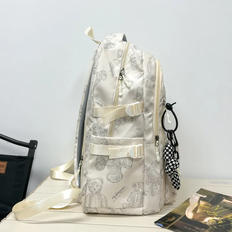 URBAN FOREST Composite Cloth Backpack Unisex White/Gray/Black/Green-3