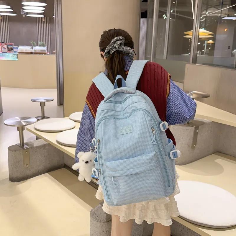 URBAN FOREST Nylon Backpack Unisex Ecru/Black/Pink/Light Purple/Yellow/Light Blue-29