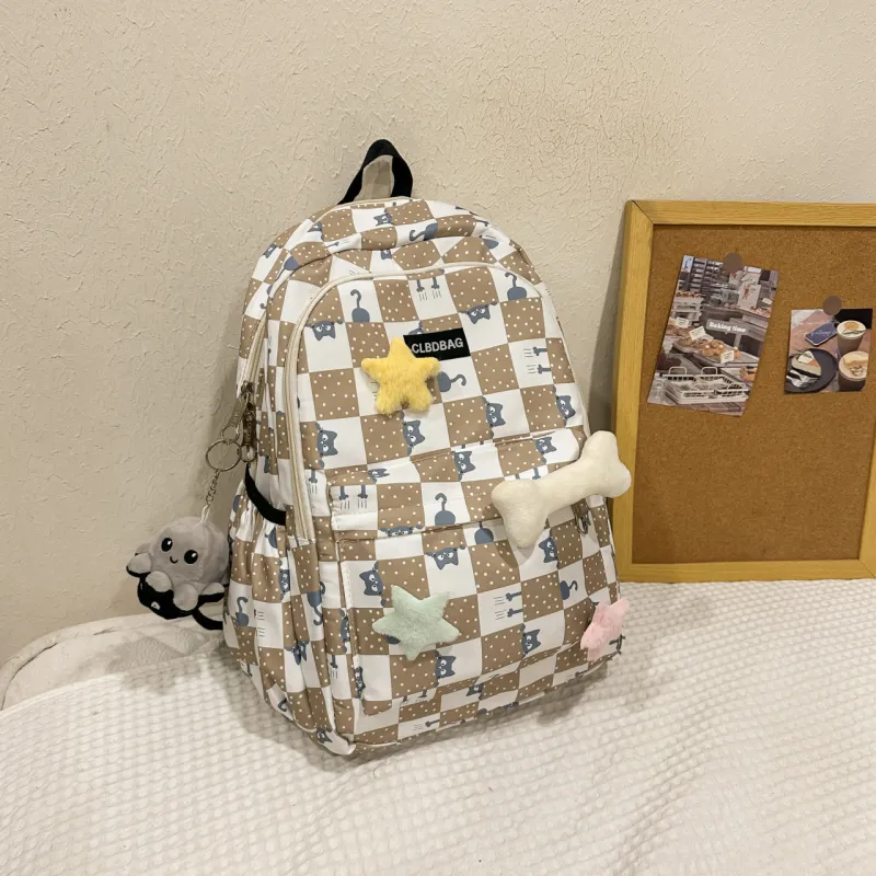 URBAN FOREST Nylon Backpack Women's Black/Pink/Khaki/Green-14