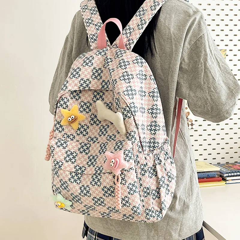 URBAN FOREST Nylon Backpack Regular Unisex Black/Purple/Green/Blue/Pink-24