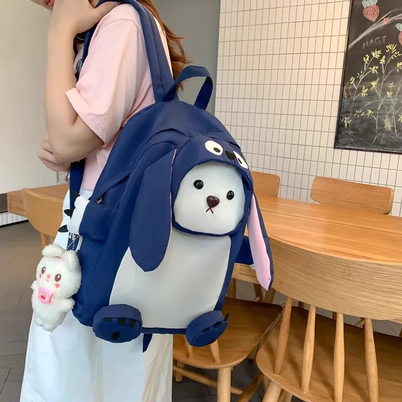 URBAN FOREST Nylon Backpack Regular Unisex Black/Pink/Dark Blue-10