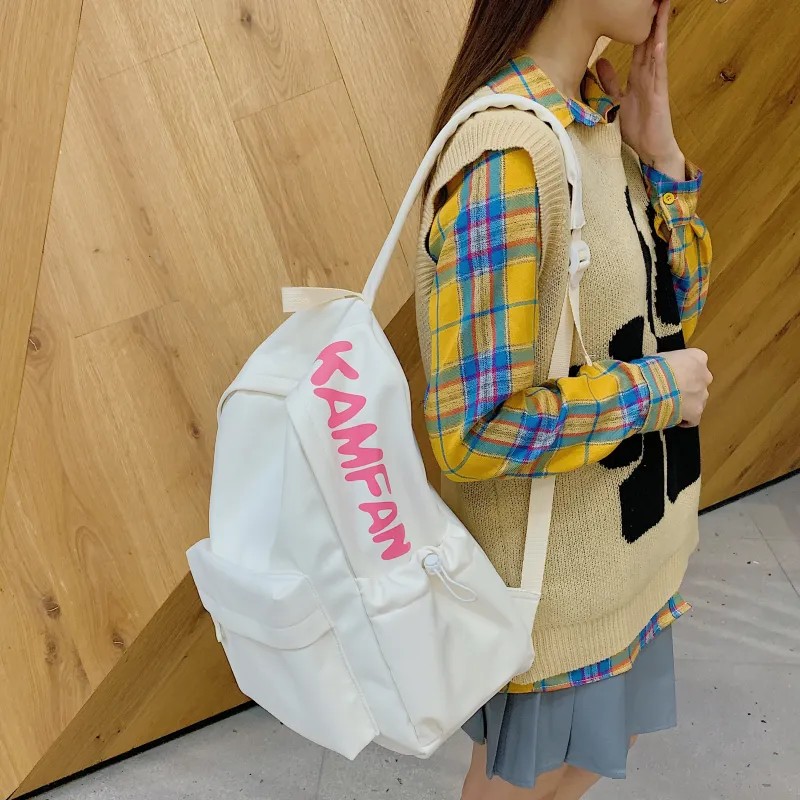 URBAN FOREST Nylon Backpack Regular Unisex White/Black/Yellow/Green/Pink-1
