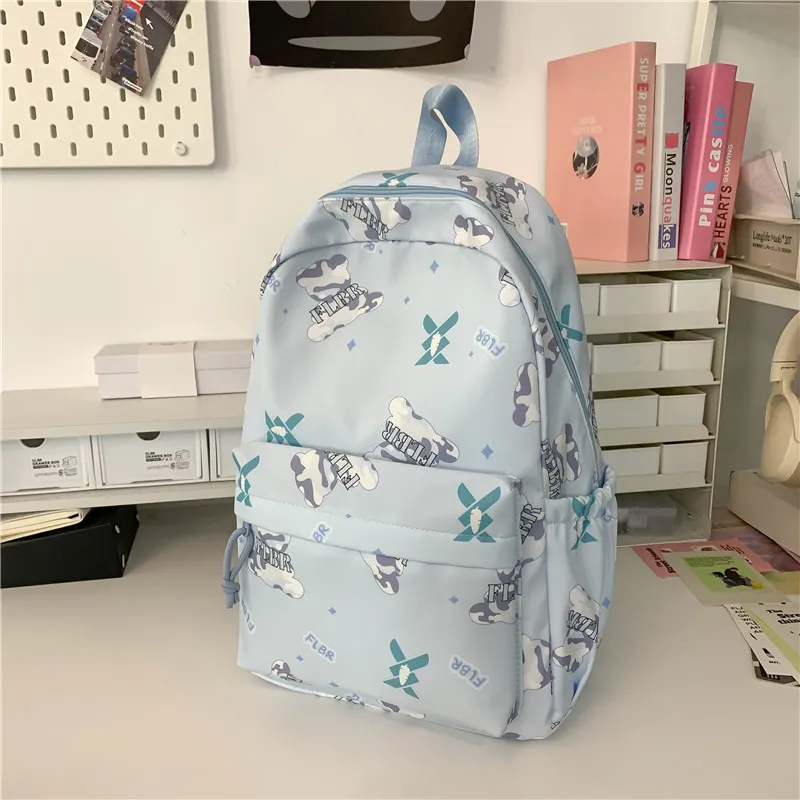 URBAN FOREST Nylon Backpack Unisex White/Color/Black Purple/Green/Lazy/Cover-25