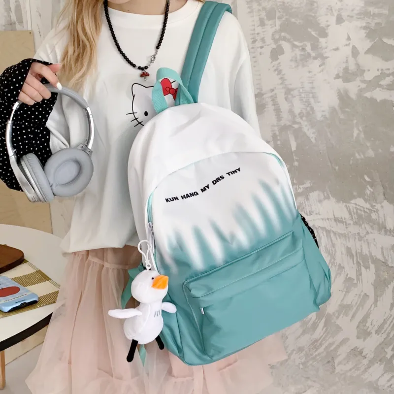 URBAN FOREST Nylon Backpack Unisex Pink/Green/Blue-11
