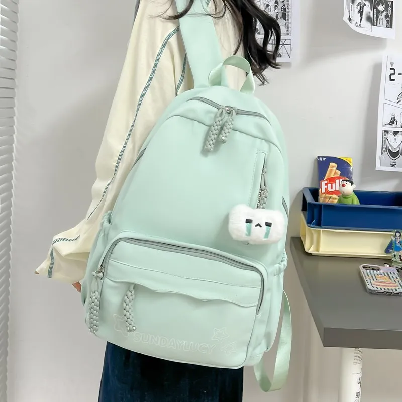 URBAN FOREST Composite Cloth Backpack Unisex Red/Yellow/Green/Blue/Pink/Black-16