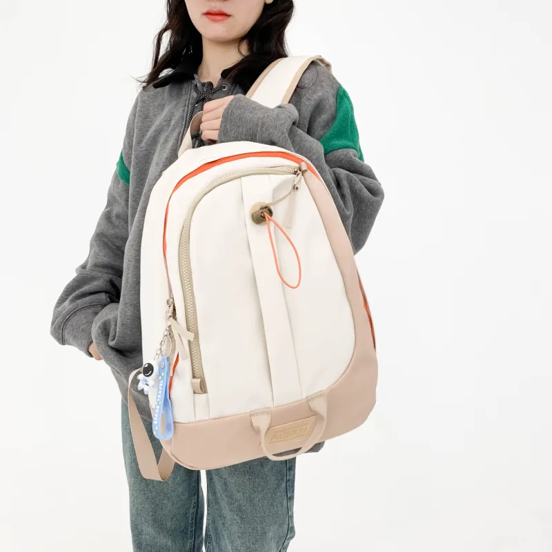 URBAN FOREST Nylon Backpack Unisex Ecru/Black/Burgundy/Jasper/Blue-4