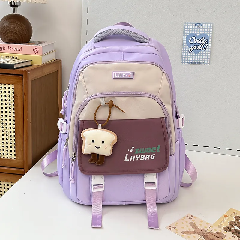 URBAN FOREST Nylon Backpack Women's Black/Burgundy/Purple/Khaki/Light Blue/Dark Blue-5