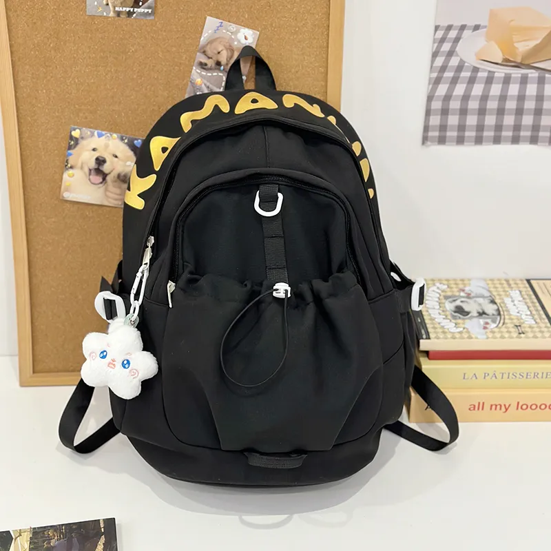 URBAN FOREST Nylon Backpack Unisex Yellow/Blue/Pink/Black/White-6