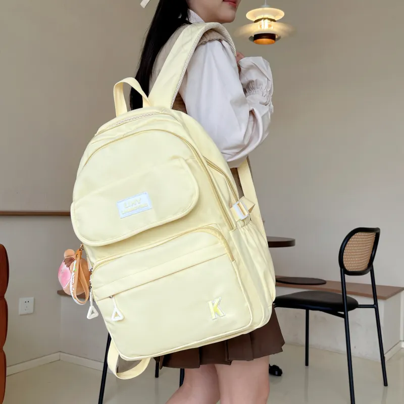 URBAN FOREST Nylon Backpack Women's White/Black/Yellow/Blue-7