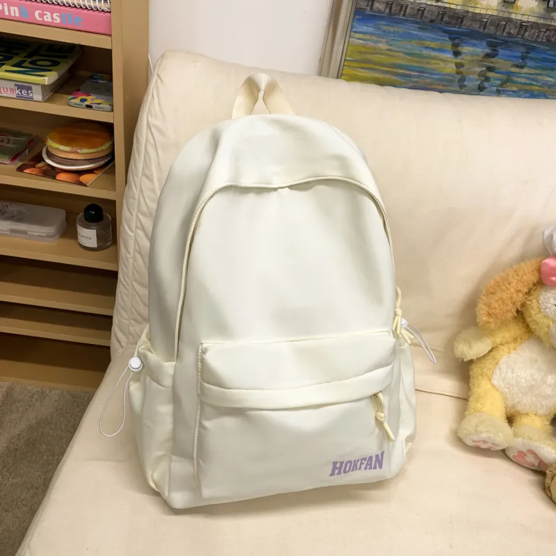 URBAN FOREST Nylon Backpack Unisex White/Black/Pink/Red/Purple/Blue-3