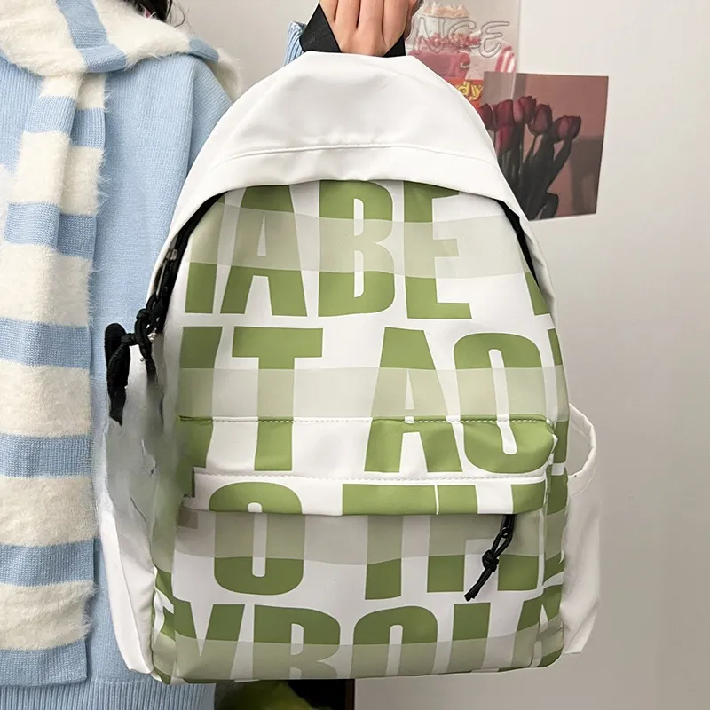URBAN FOREST Nylon Backpack Unisex Light Blue/Dark Blue/Green/Black-14