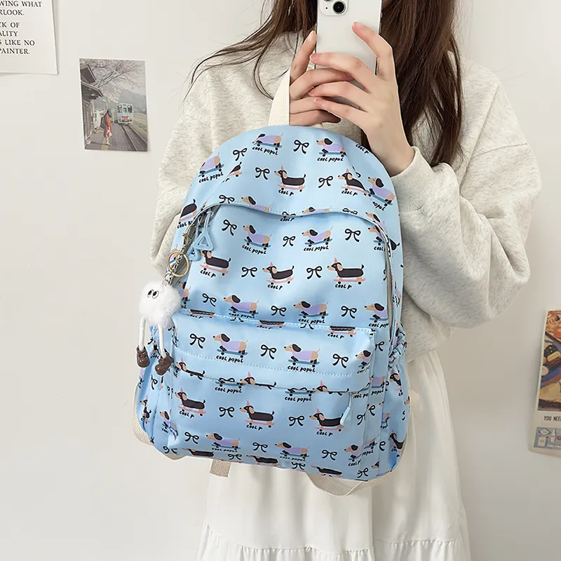 URBAN FOREST Nylon Backpack Women's White/Pink/Purple/Blue-19