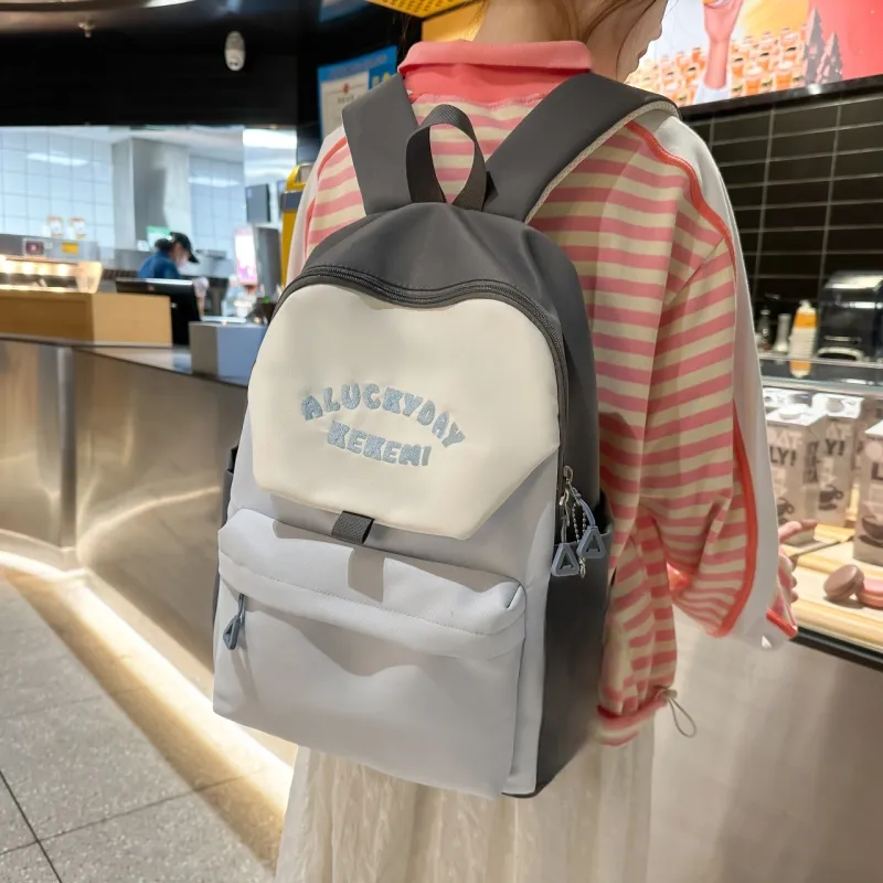 URBAN FOREST Nylon Backpack Regular Unisex Black/Pink/Gray/Coffee/Blue-4
